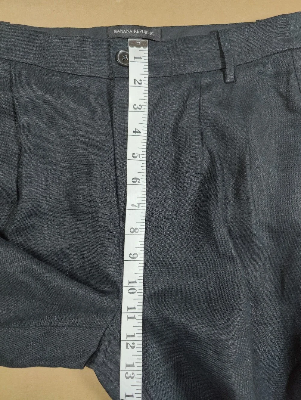 NWT Banana Republic Black 100% Linen Wide Leg Double Pleated Pants Sz 6 (32W30L)